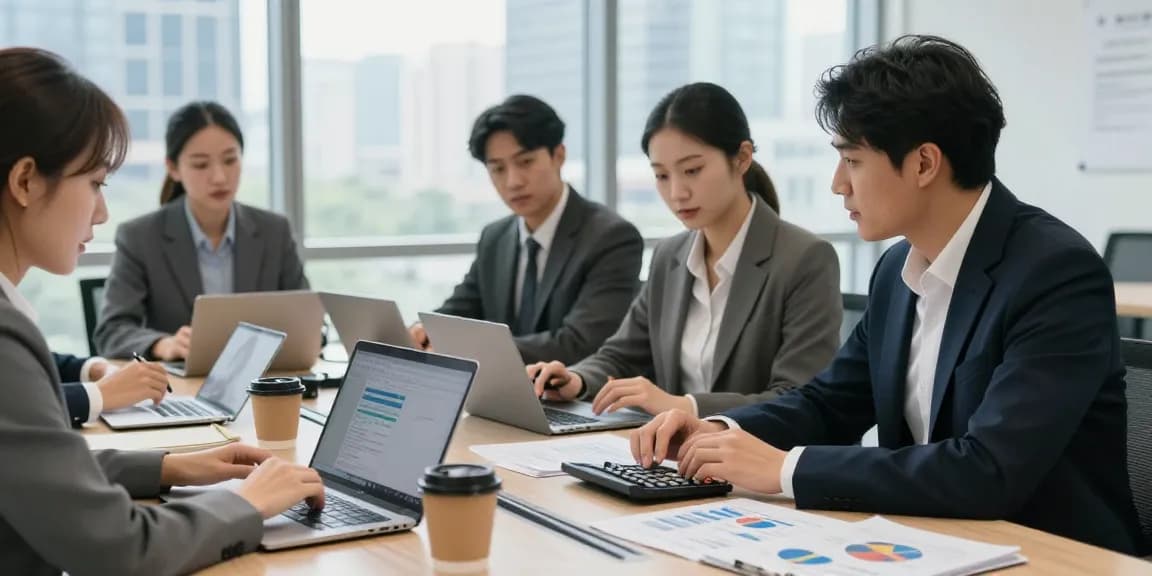 Using a merchant cash advance calculator during a business meeting for financing insights