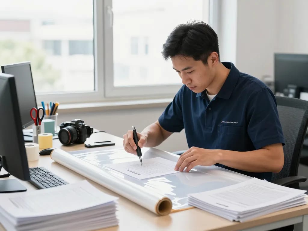 Professional technician providing dịch vụ bóc ép plastic ensuring safe document restoration.