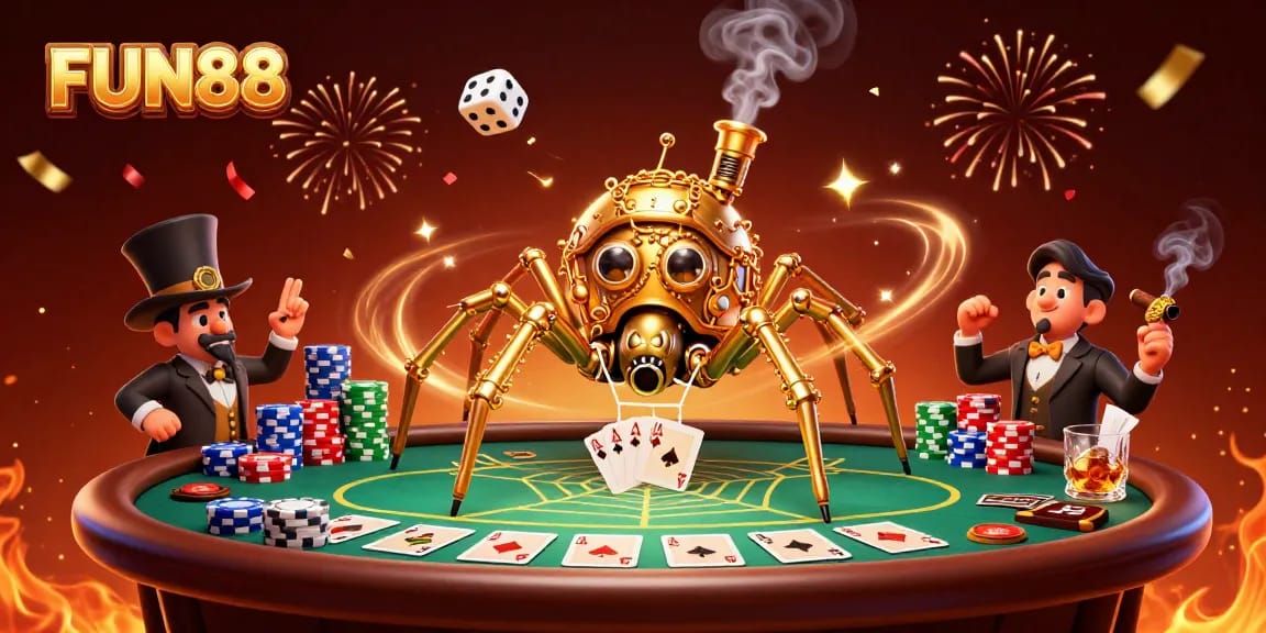 Play dynamic casino games at FUN88 with exciting steampunk visuals and poker elements.