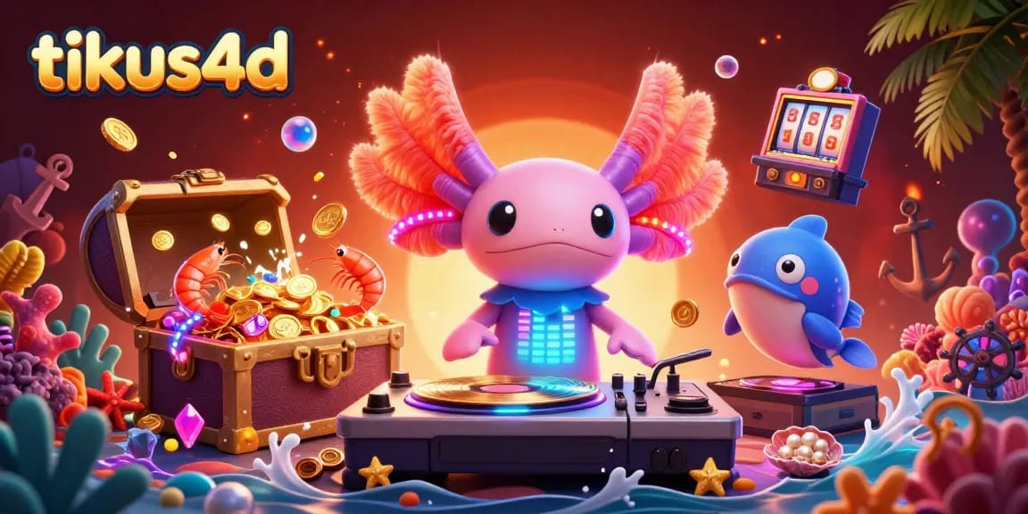 Engage with tikus4d's dynamic gaming experience featuring vibrant 3D underwater casino scene.