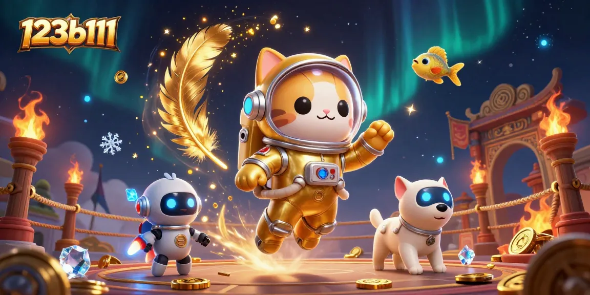 Experience the thrill of 123b111 with a captivating space cat and its rocket dog in a rich casino universe.
