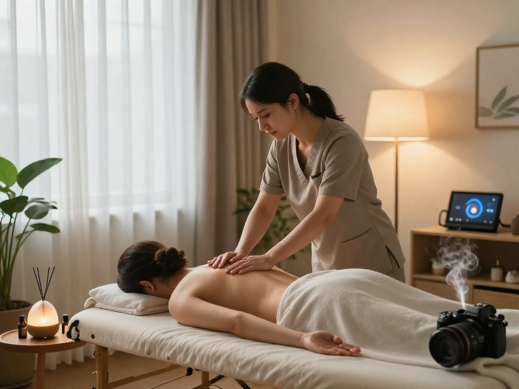 Experience 일산출장마사지 in a serene home setting with a professional therapist providing a relaxing massage.
