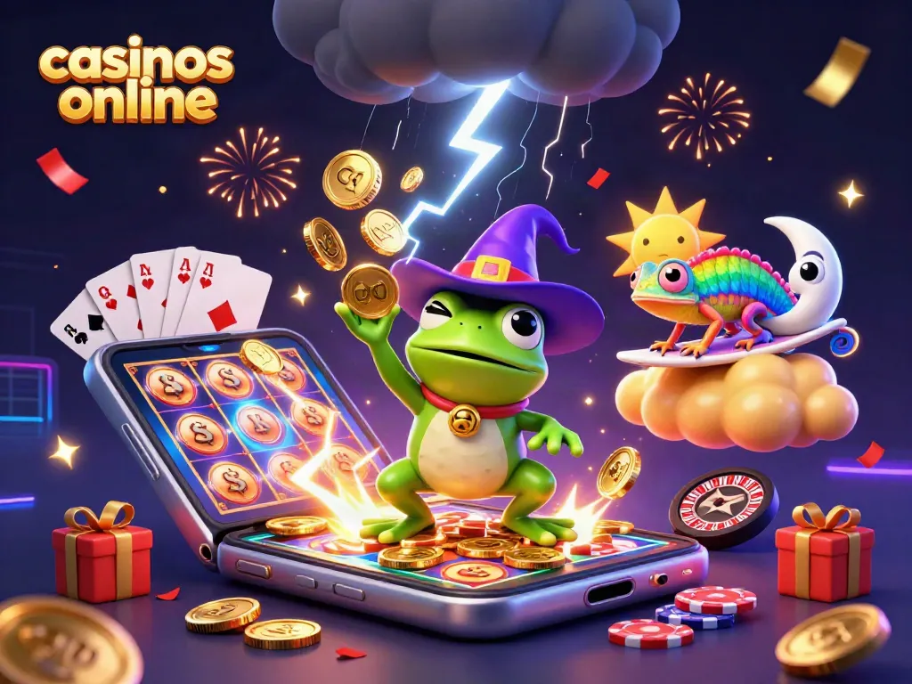 Gana en casinos online con un mágico espectáculo de monedas doradas y juegos vibrantes en un mundo 3D.
