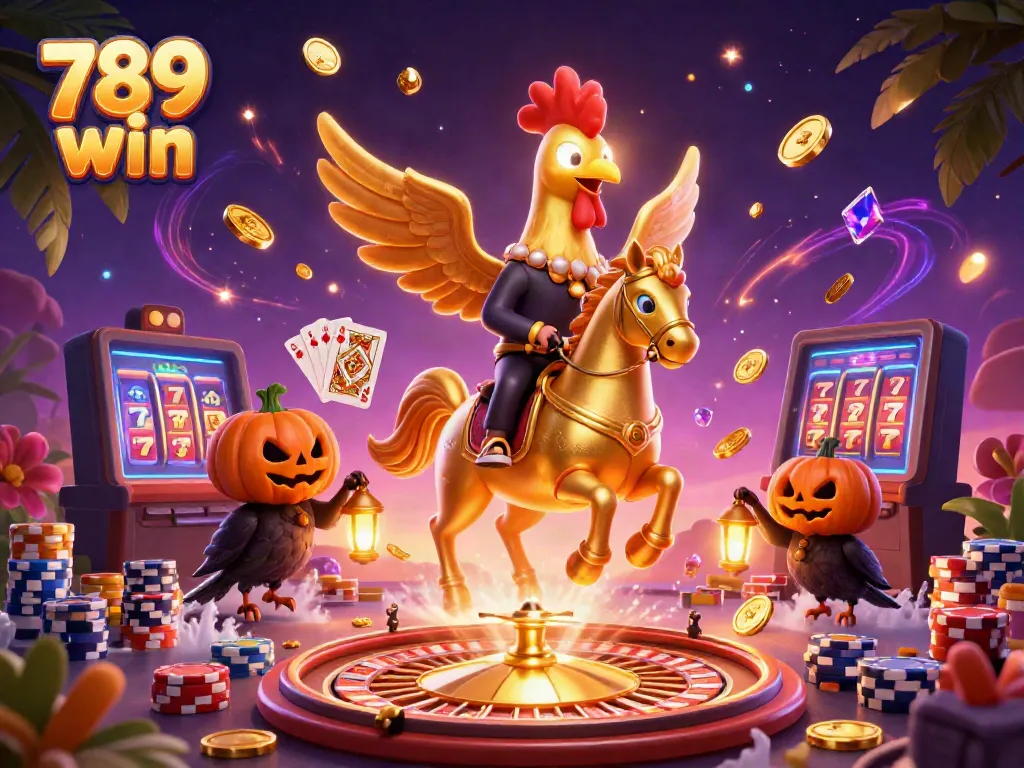 Experience the thrilling 789 win casino adventure with golden rooster and friends in stunning 3D detail.