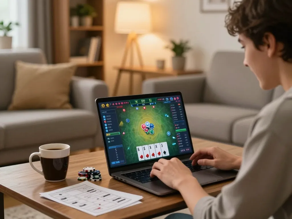 Engaged player enjoying xx88 game online in a cozy home setting, showcasing gameplay excitement.