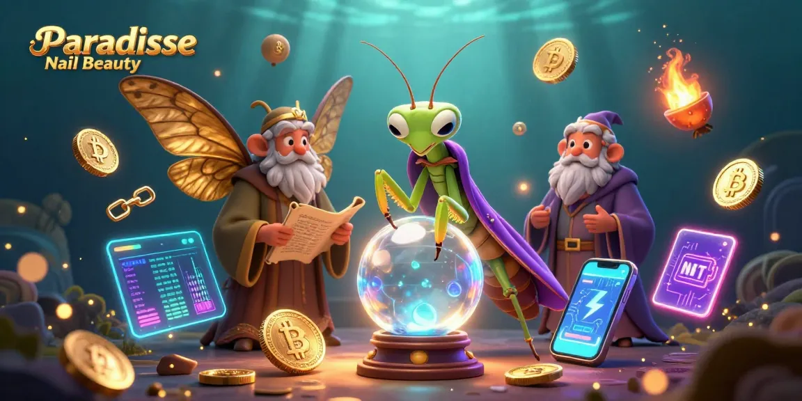 Experience Paradise Nail Beauty's magical gambling insights with a vibrant fortune teller scene.
