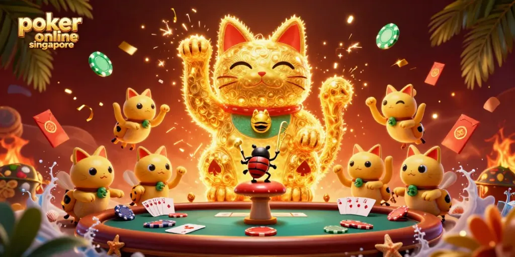 Experience poker online singapore action with vibrant fireflies and dynamic casino elements.
