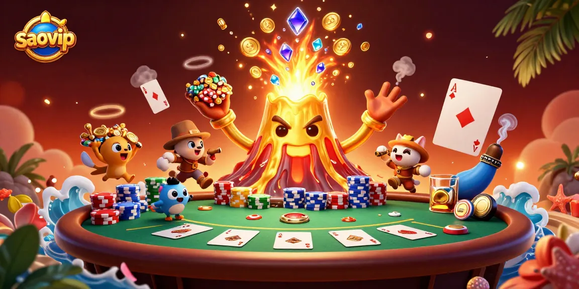 Experience thrilling gameplay at saovip with an erupting golden volcano and treasure-filled adventures