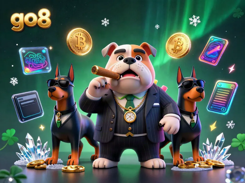 Engage with go8's thrilling atmosphere through a mafia-themed digital illustration showcasing the excitement of online gambling.