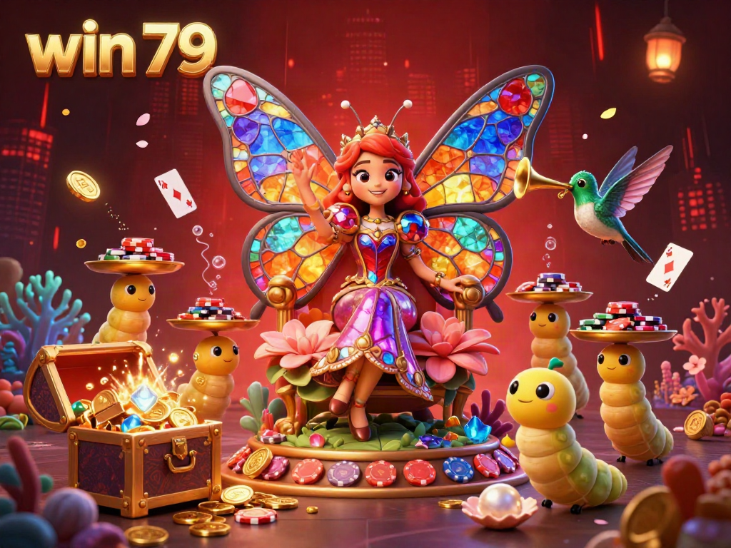 Engage in thrilling gameplay with win 79, a vibrant casino scene featuring colorful characters and dynamic elements.
