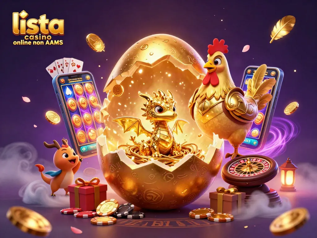 Scopri la lista casino online non AAMS con una ricca illustrazione 3D che mostra un drago d'oro.