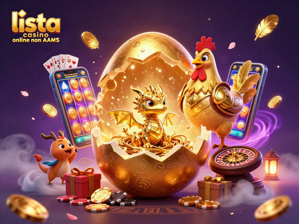 Scopri la lista casino online non AAMS con una ricca illustrazione 3D che mostra un drago d'oro.