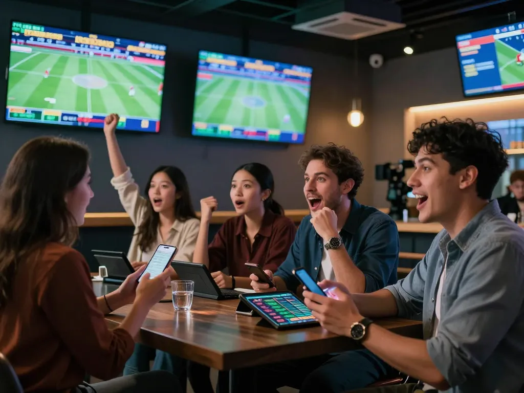 keobongda users engaging in sports betting action with excitement and strategy in a stylish setting
