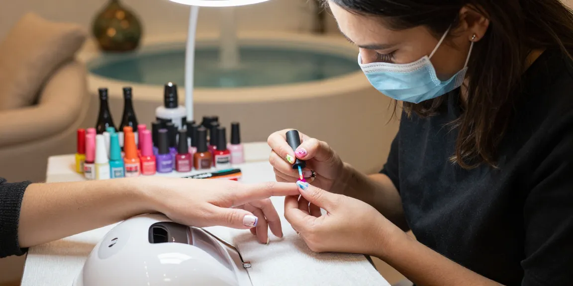 Revitalizing nail treatment at Paradise Nail Beauty salon with skilled technician and vibrant colors.