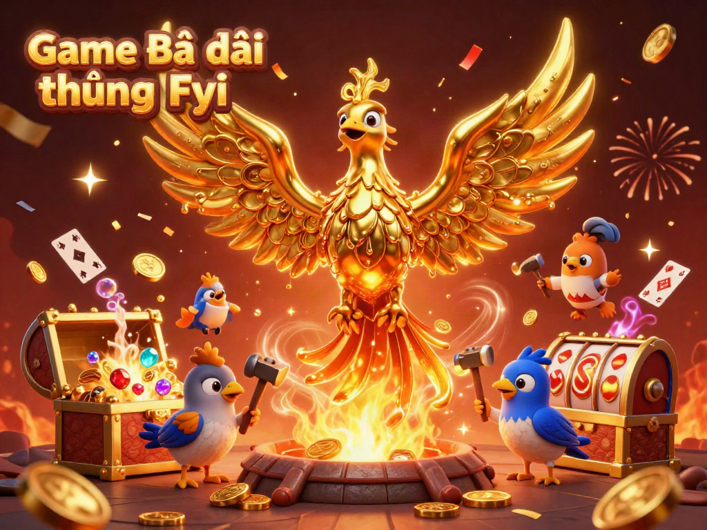Enhance your gaming experience with Game Bài Đổi Thưởng Fyi's stunning 3D phoenix illustration.