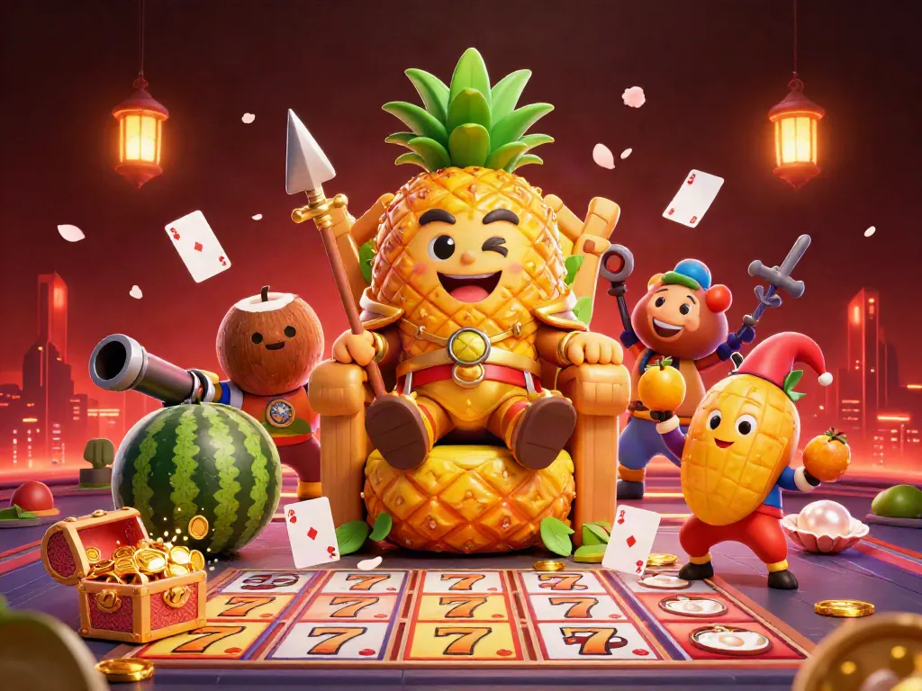 Experience excitement and winning moments with Az888 as the pineapple king reigns over a vibrant gaming scene.