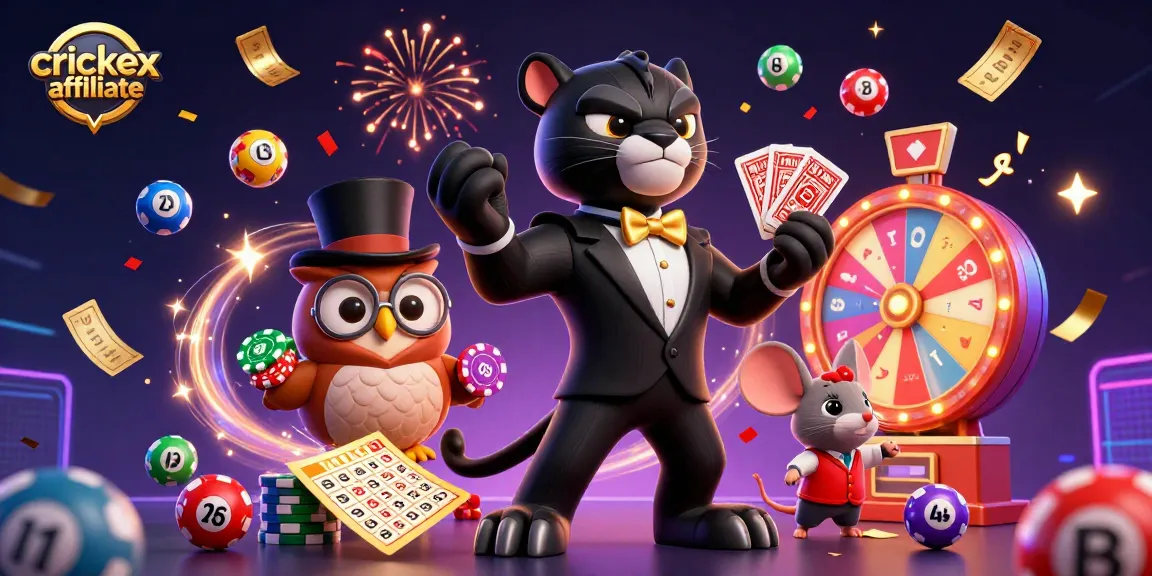 Engage in thrilling gaming with the crickex affiliate, inspiring action with dynamic characters and casino elements.