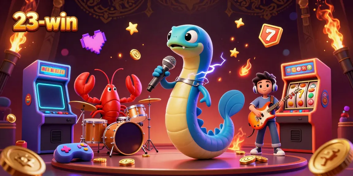 Experience the vibrant underwater casino stage with 23-win's DJ eel and dynamic gaming elements.