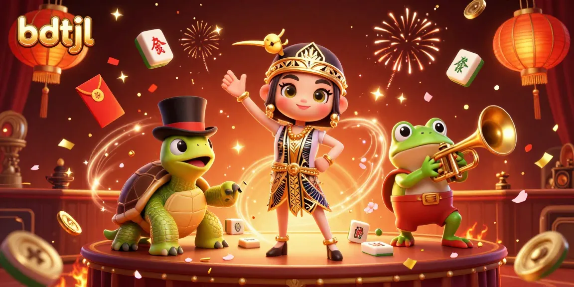 Engage with bdtjl's vibrant 3D casino scene featuring lively characters and dynamic gaming elements.