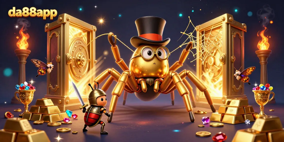 Engage with exciting gameplay at da88app with a vibrant 3D casino scene filled with treasures.