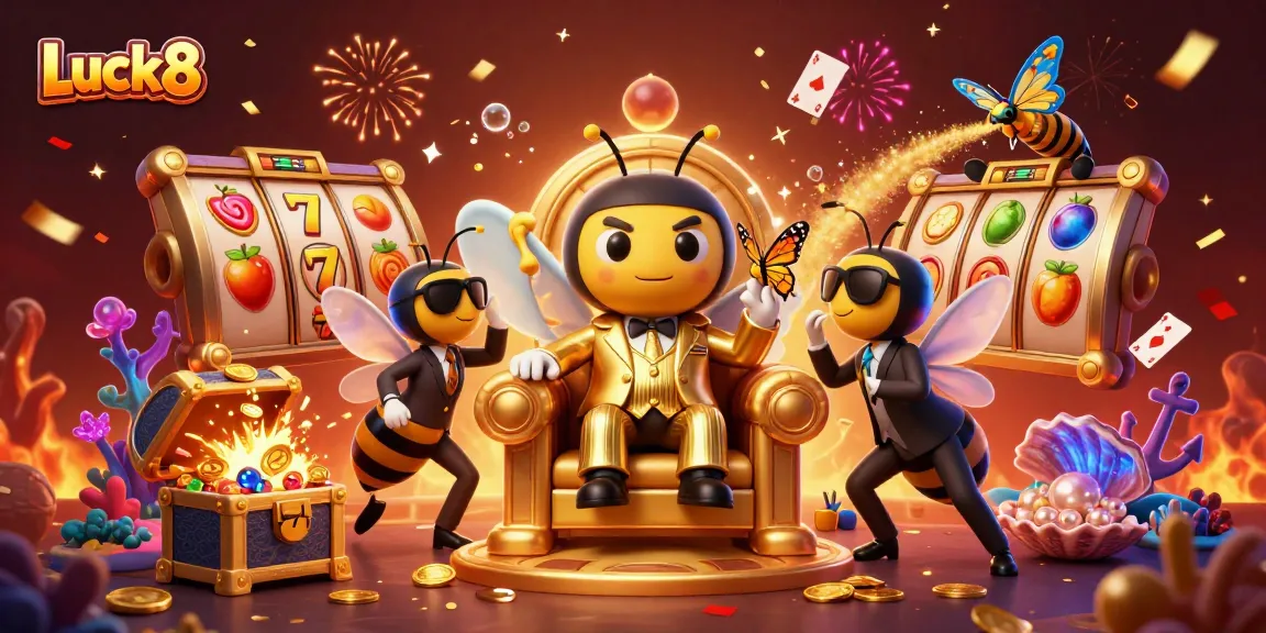 Experience exhilarating Jackpot wins with Luck8's vibrant 3D casino scene filled with gaming excitement.