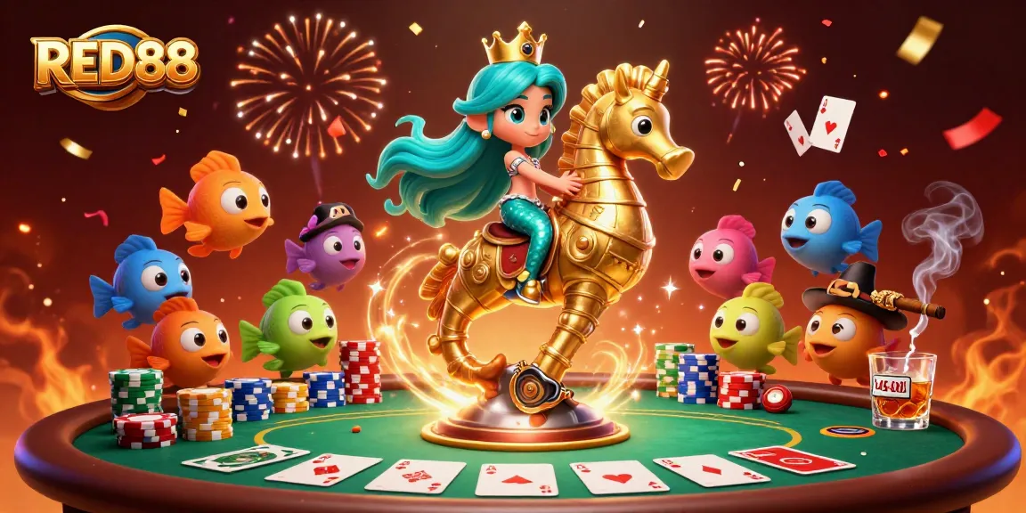 Join RED88 to experience a magical mermaid and seahorse poker adventure.