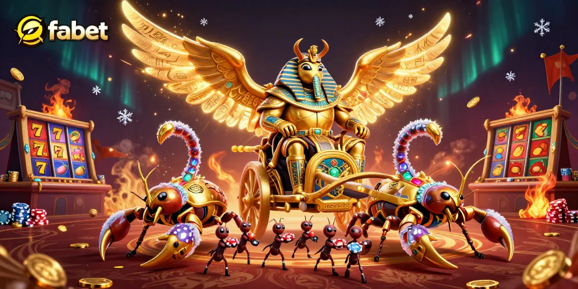 Fabet players experience thrilling casino slots with a golden scarab in action.