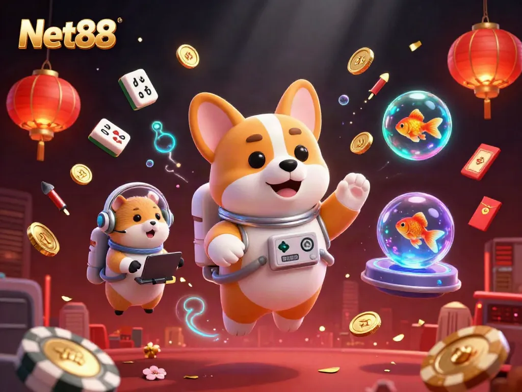 Experience gameplay excitement with Net88 in a vibrant space casino environment.