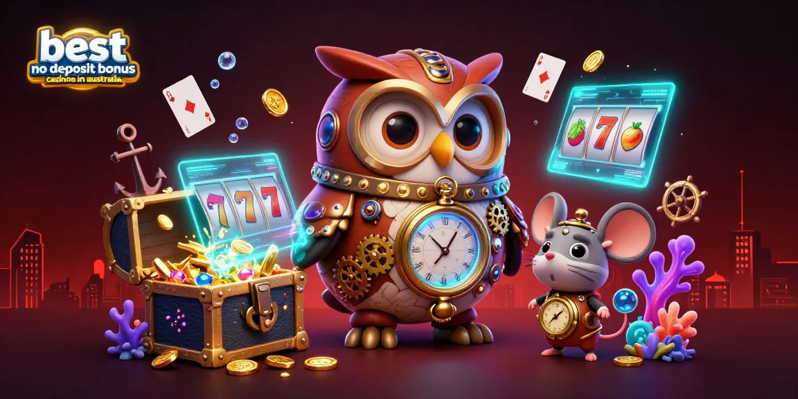 Experience the vibrancy of the best no deposit bonus casinos in australia with a dynamic 3D digital illustration.