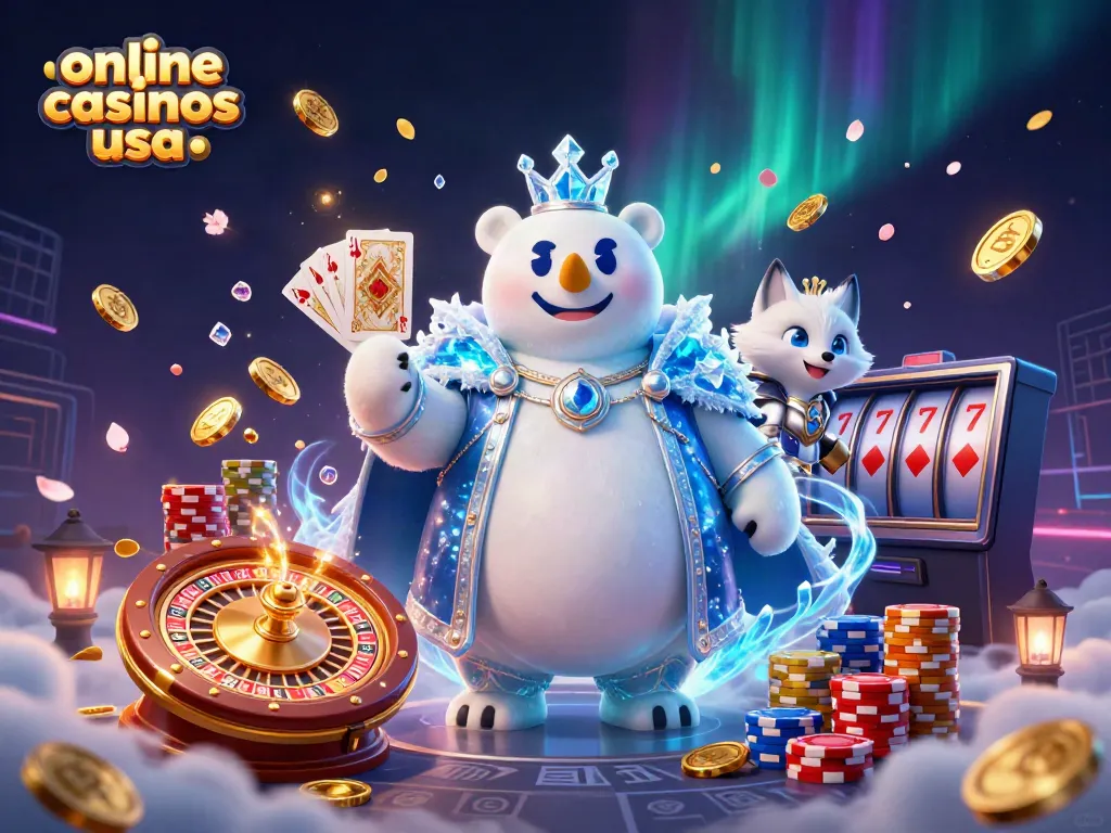 Celebrate winning strategies at online casinos usa, with vibrant 3D characters and dynamic gaming elements.