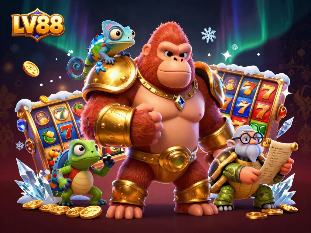 Spin the LV88 slots with vibrant colors and characters celebrating big wins.