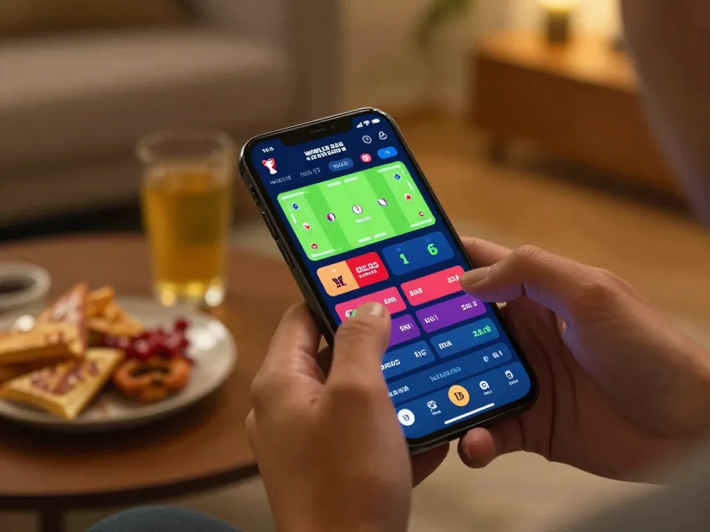 Engaging sports betting action on smartphone at tylekeonhacai88 with real-time odds showing excitement.
