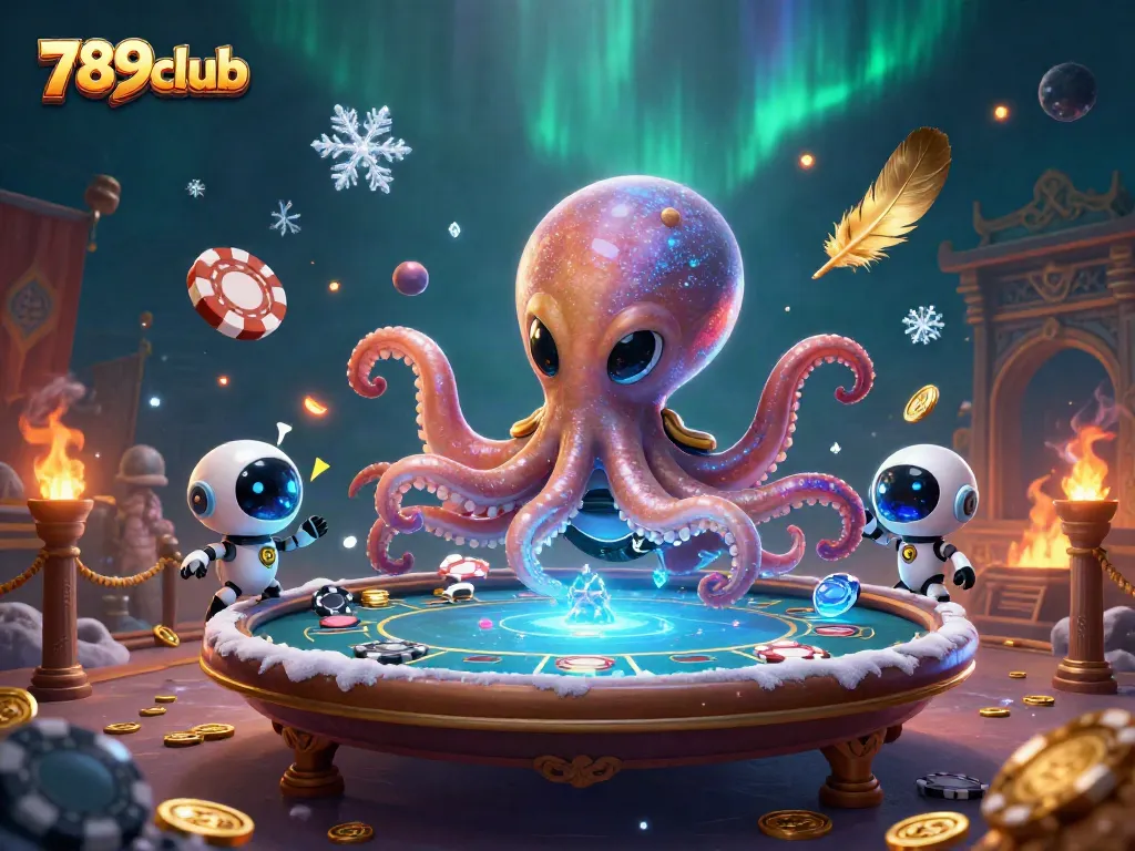 Experience thrilling poker action with 789club's vibrant cosmic characters and elements.