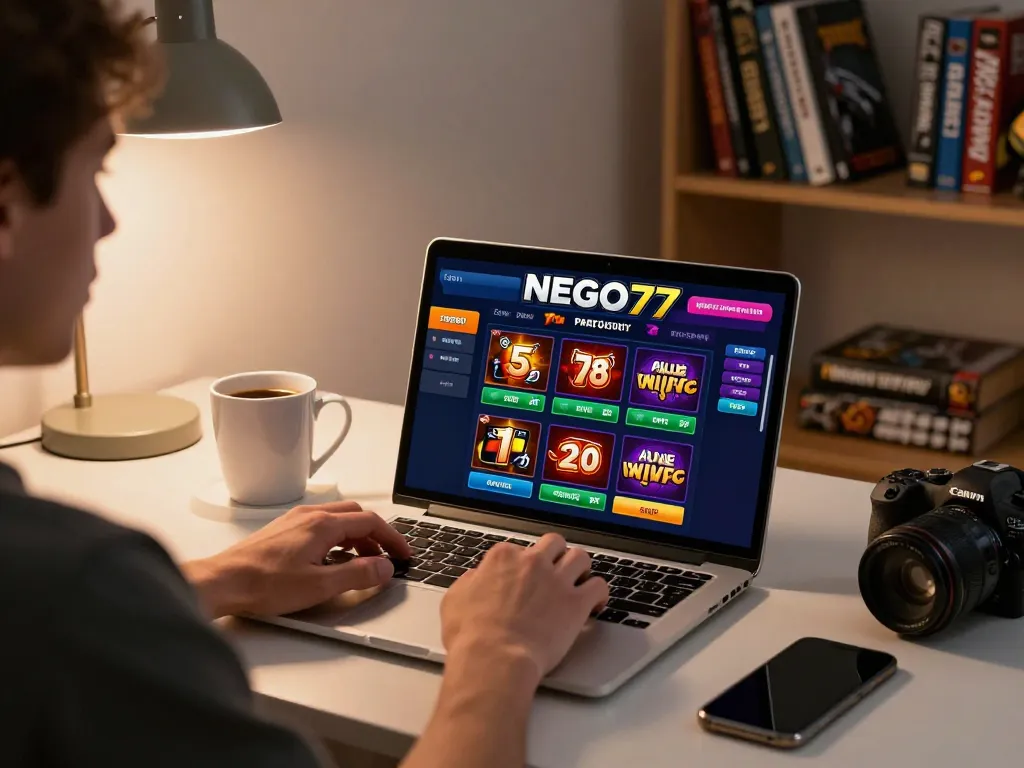 Engaging session on NEGO77 with a player utilizing the link resmi for casino games and strategic options available on screen.