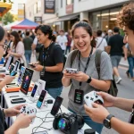 Exciting exploration of cool tech gadgets under $161 in an urban tech fair setting.