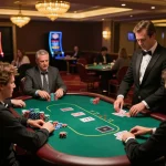 Experience thrilling poker action at maxpoker88 with players strategizing at a vibrant casino table.