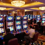 Players enjoying various situs slot games with vibrant machines and thrilling atmosphere in casino.