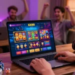 Engaged player experiencing the XX88 online gaming platform in a lively and colorful setting.
