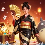 Engage in luck at XX88 with a vibrant scene of a skilled player winning amidst gold coins and cards.