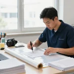Professional technician providing dịch vụ bóc ép plastic ensuring safe document restoration.