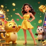 jjgg88 offers thrilling slots and interactive gameplay featuring a lucky cat and vibrant casino elements