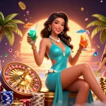Engage with 789 win in a vibrant casino scene filled with golden coins and excitement.