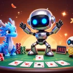 Experience thrilling poker action at red88 with our dynamic gaming illustration, showcasing vibrant characters and elements.
