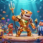 Experience excitement with popotogel as the tiger shark battles for wins amidst bursting treasures.