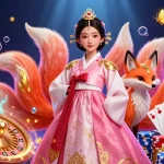 Rasakan permainan slot yang mendebarkan dengan adegan cerah koin emas, gulungan mesin slot, dan karakter ceria.