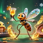 Engage with the scatter hitam mascot in a vibrant casino scene filled with winning elements and dynamic energy.