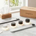 Sina magnetica lighting products flat-lay arrangement for online shopping, featuring best deals in e-commerce.