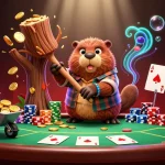 Tài xỉu sunwin showcases a dynamic scene with cartoon characters collecting coins and engaging in poker.