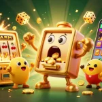 o8's animated slot machine celebrates a jackpot event, surrounded by cheering machines and gold confetti.