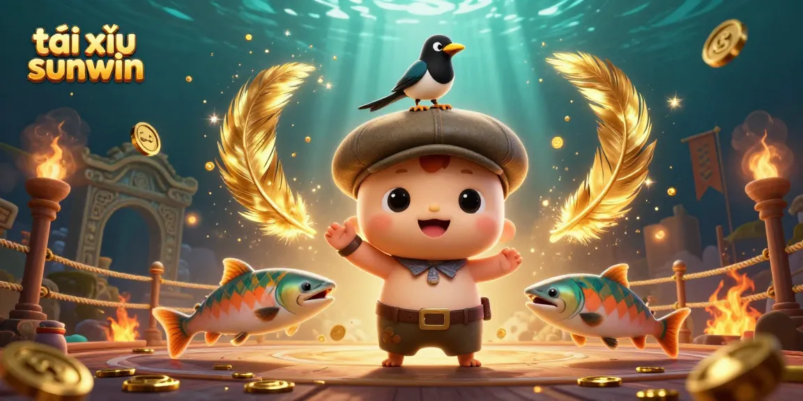 Experience the excitement of tài xỉu sunwin with dynamic characters and swirling casino elements.